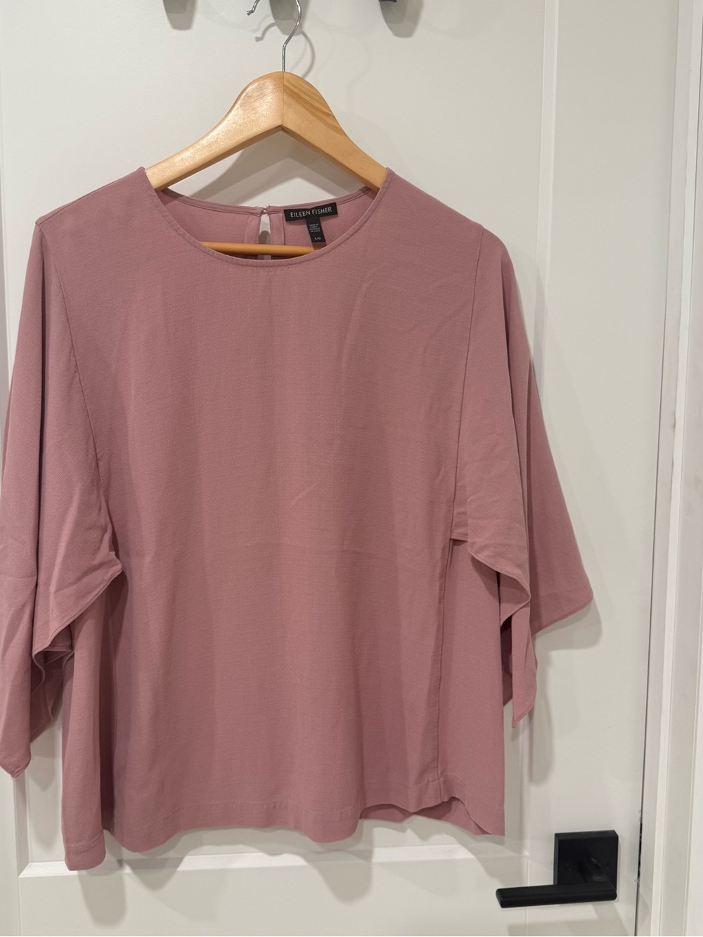 Eileen Fisher 100% Silk Dusty Rose Top